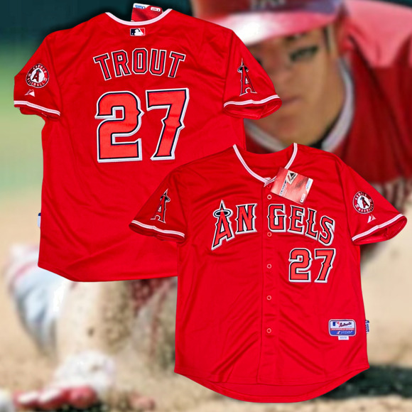 Mike Trout Los Angeles Angels Rookie Year Jersey Sz. 50 Large Majestic Deadstock - Picture 16 of 16